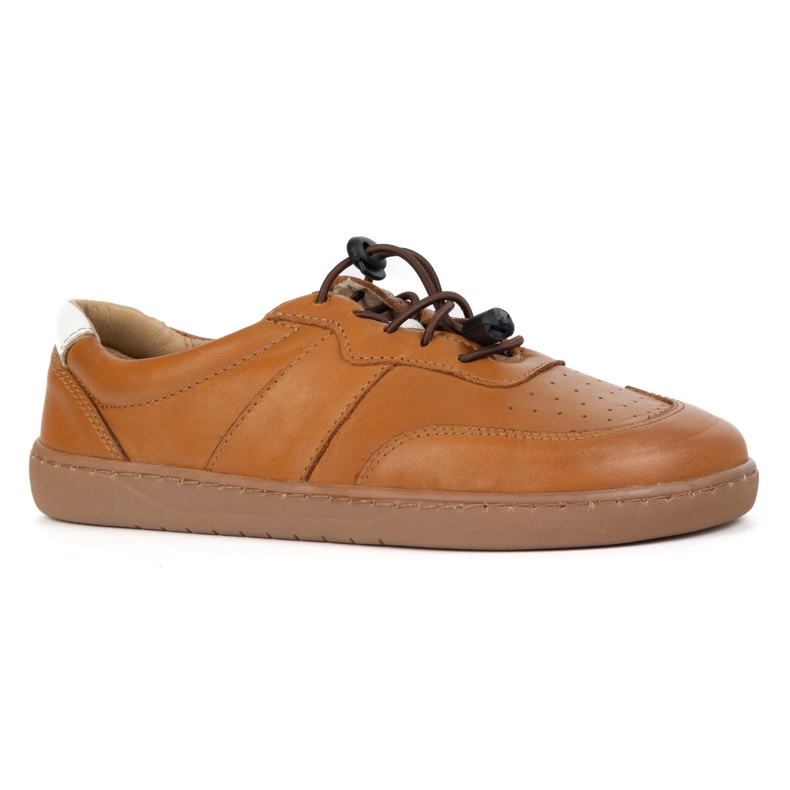 Olivier Sapatos femininos descalçados Aria marrom larga de couro minimalista castanho