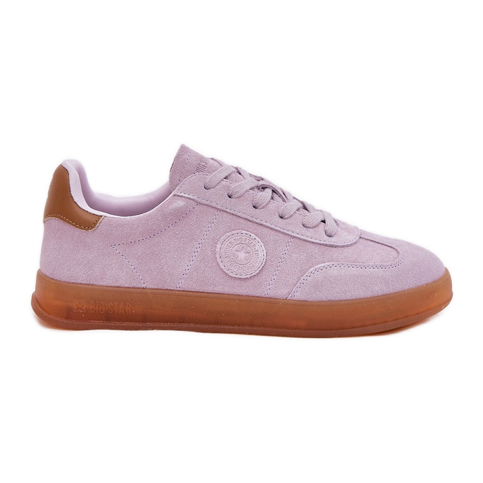 Camurça feminina tênis Big Star RR274850 Sistema Violet Hi-Polish tolet