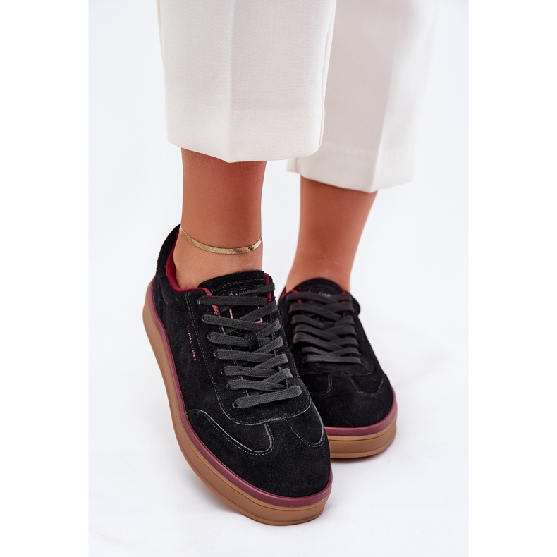 Camurça feminina tênis Big Star de Daniel Lopez SS2D4006 Black preto