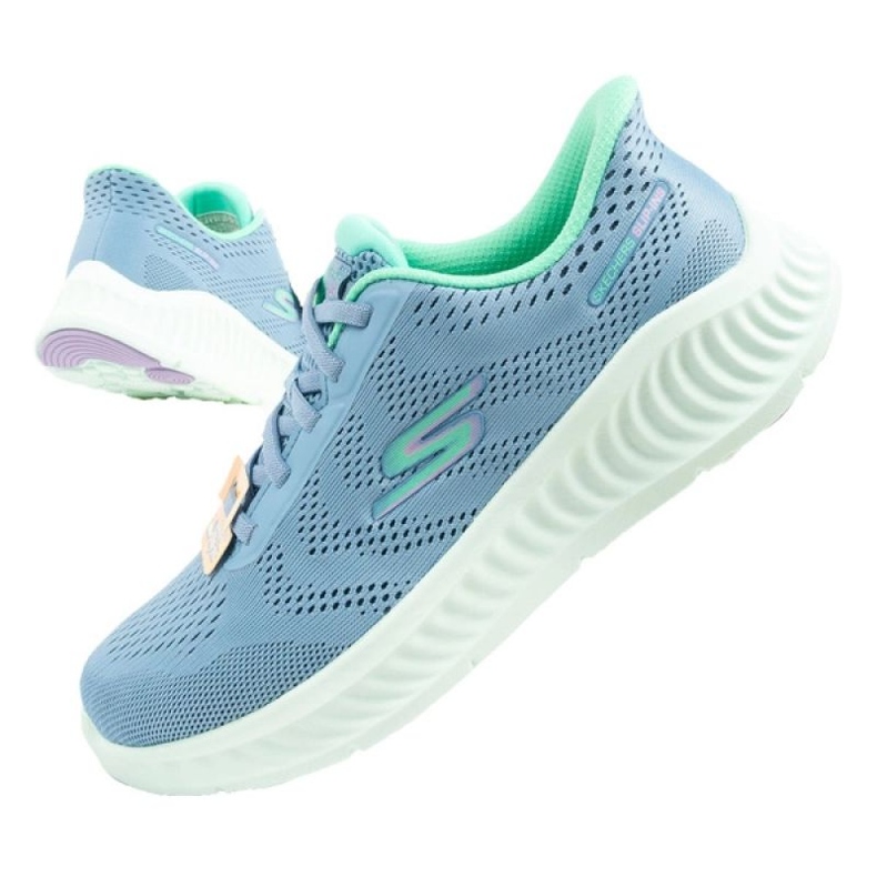 Sapatos Skechers vão andar agora -khloe deslize -ins em 125643/BLGR azul