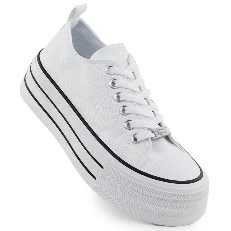 Sneakers baixos na plataforma White News 9156 branco