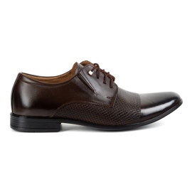 Olivier Sapatos de couro elegantes masculinos 302t3 marrom escuro