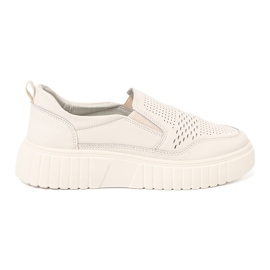 Sergio Leone Sapatos de couro na plataforma bege