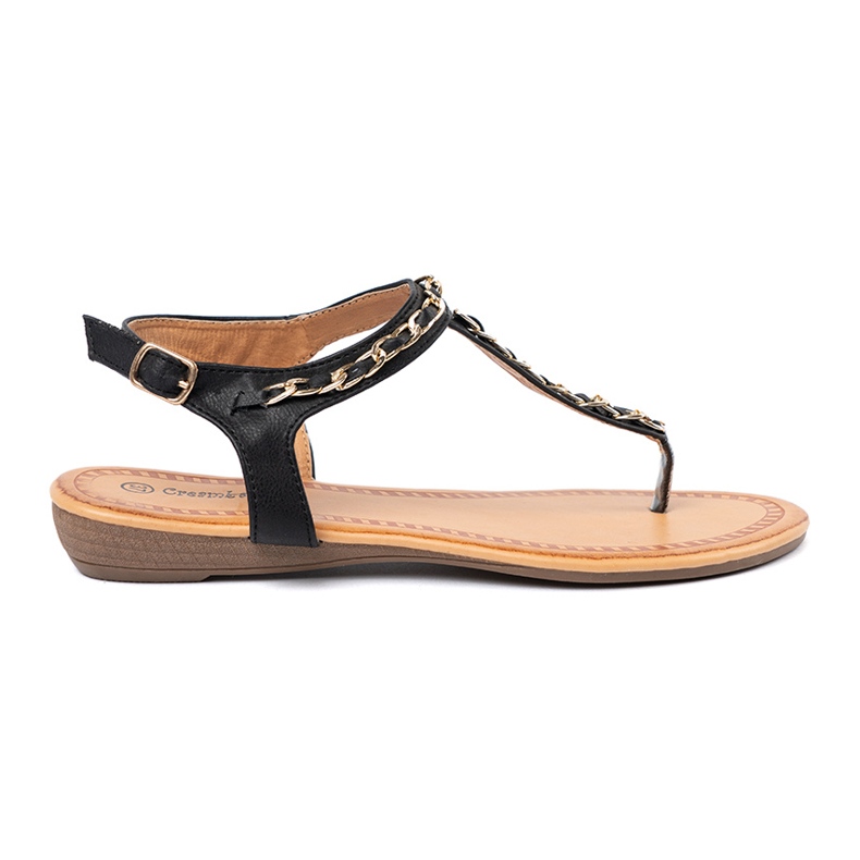 Shelvt Sandálias com uma corrente decorativa preto
