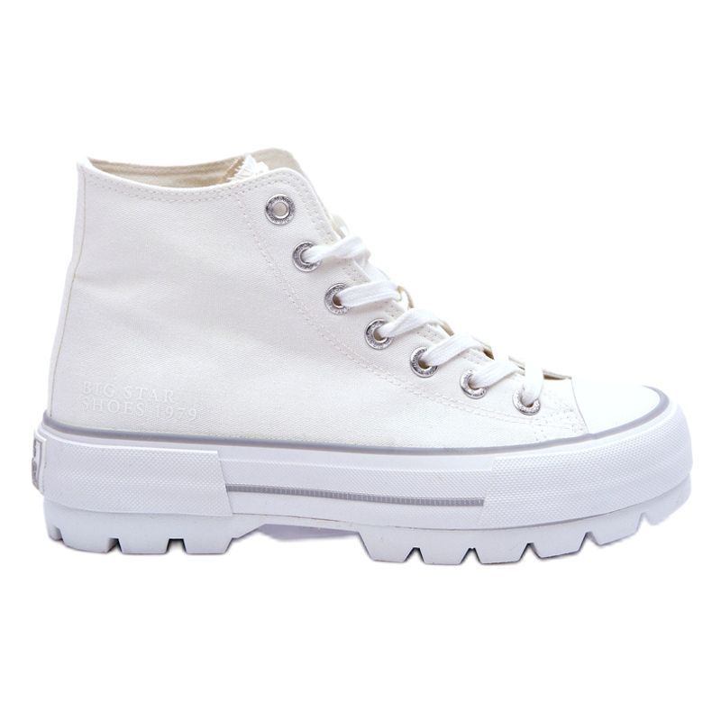 Tênis femininos na Big Star LL274156 Plataforma branca branco