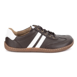 Olivier Sapatos minimalistas de couro feminino descalço 1287 tênis marrom