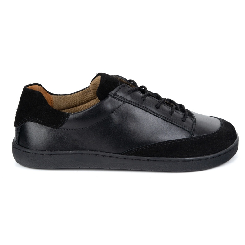 Sapatos masculinos descalços feitos de couro natural Olivier Reno Black