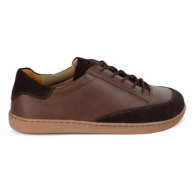 Olivier Polonês Sapatos Barefoot Men Leather Brown Reno marrom