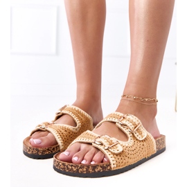 Abas marrons de crochê na sola de cortiça Lavreta marrom