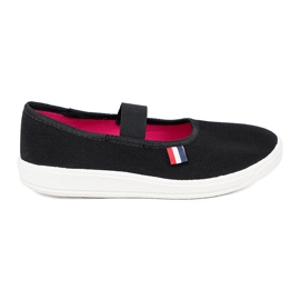Shelvt Sapatos pretos claros com cinto flexível