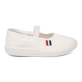 Shelvt Sapatos brancos claros com cinto flexível