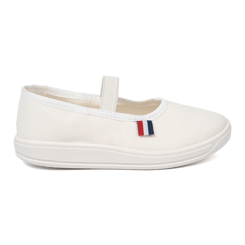 Shelvt Sapatos brancos claros com cinto flexível Shelvt Sapatos brancos claros com cinto flexível