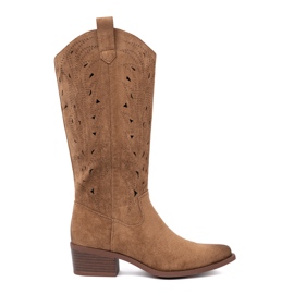 Seastar Botas abertas em frente ao joelho marrom
