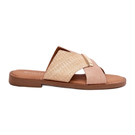 Saltos planos femininos com um Vinceza 17385 decorativo bege