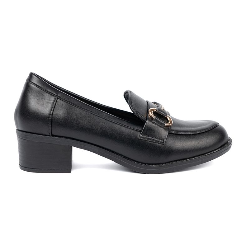 Shelvt Sapatos femininos negros com uma fivela elegante preto