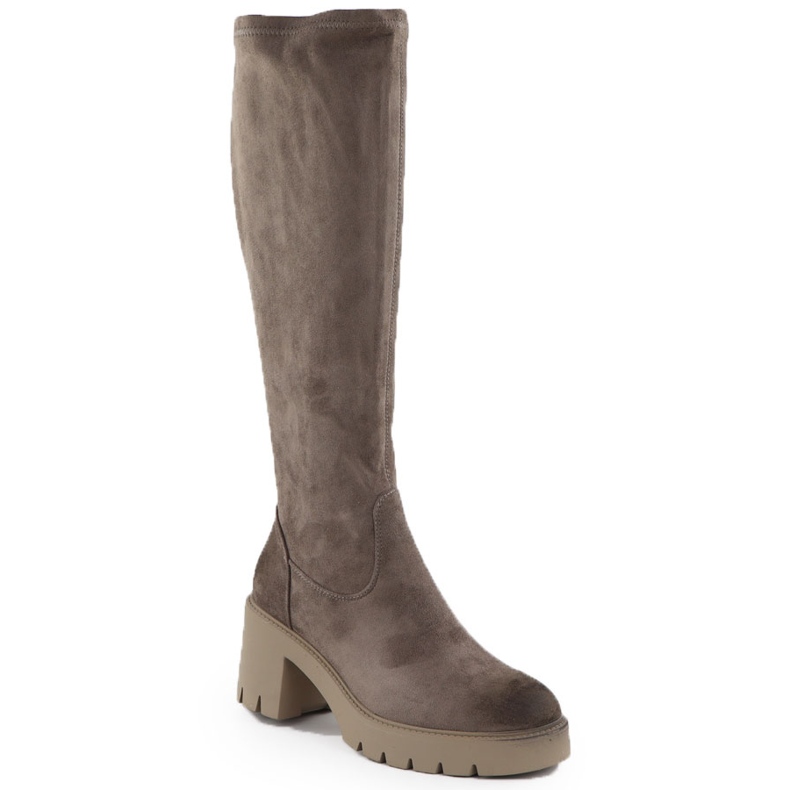 Botas femininas isoladas bege vinceza 58332
