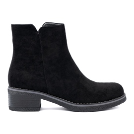Shelvt Botas pretas simples com um salto confortável preto