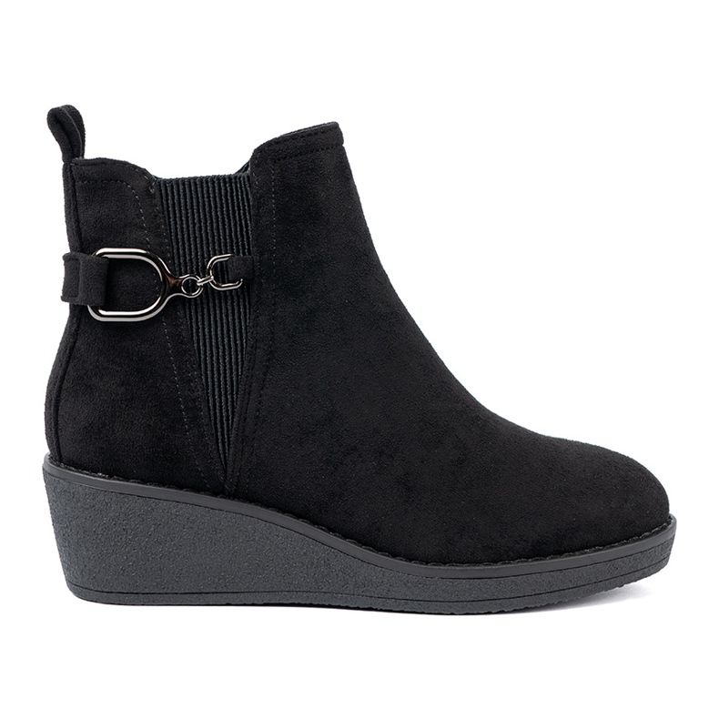 Shelvt Botas de camurça preta com uma inserção flexível preto Shelvt Botas de camurça preta com uma inserção flexível preto