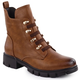 Botas femininas Trabalhadores isolados Camel M. Daszyński MR23123 marrom