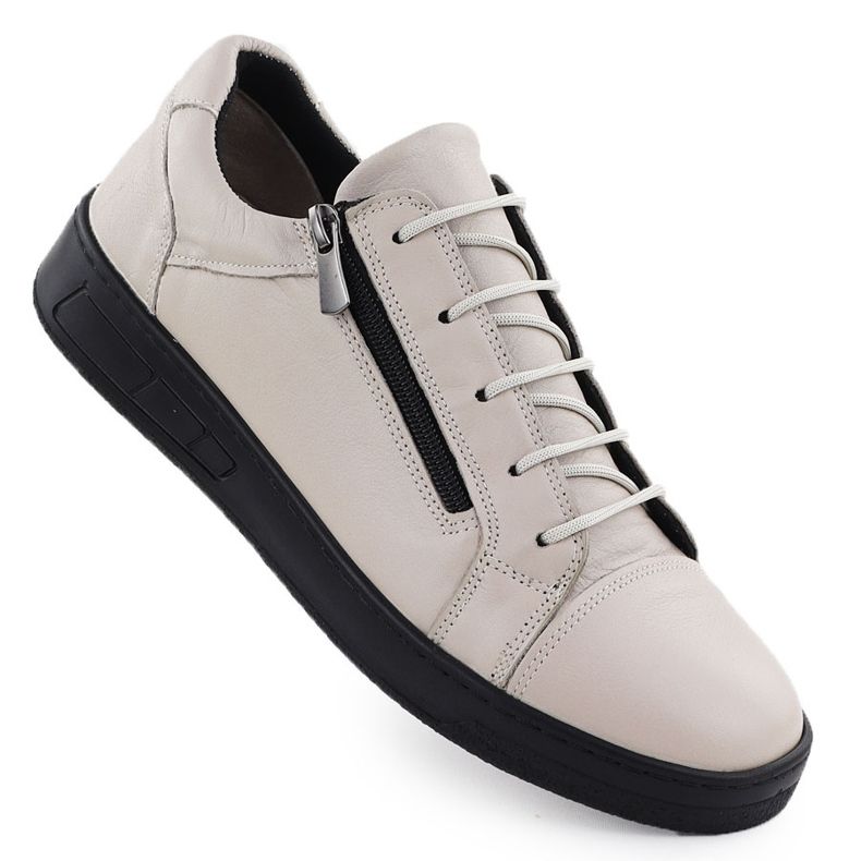 Sapatos de couro feminino bege t.sokolski j24-20