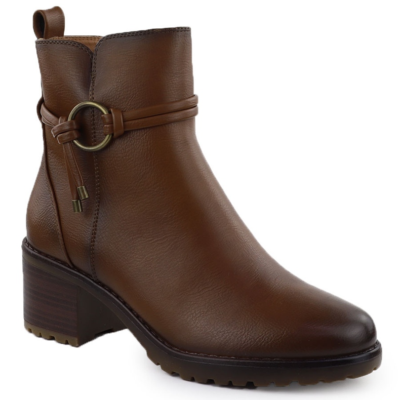 Botas femininas isoladas no bloco Brown Potocki SZ12527 castanho