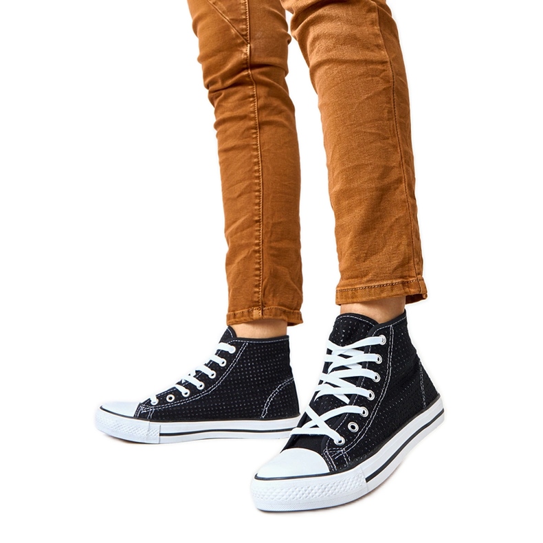 Tênis de tênis Black Openwork High Taris preto