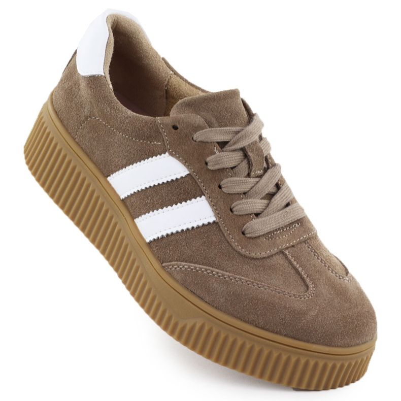 Sapatos de couro feminino na plataforma bege filippo dp6776