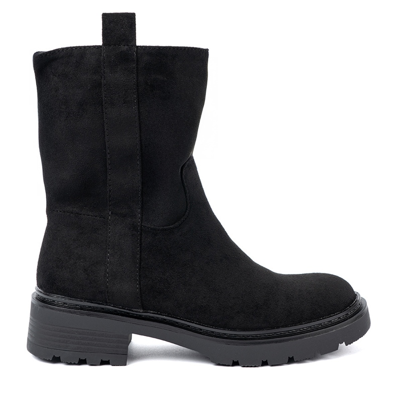 Shelvt Botas elegantes no tornozelo com uma sola grossa e preta preto