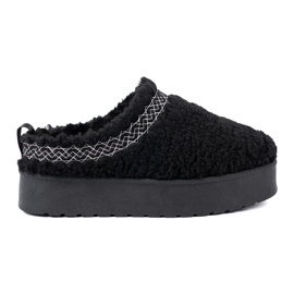 Shelvt Sapatos A'la Botas de neve em preto com bordado decorativo Shelvt Sapatos A'la Botas de neve em preto com bordado decorativo