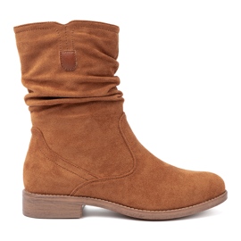 Shelvt Botas de caramelo com uma parte superior enrugada