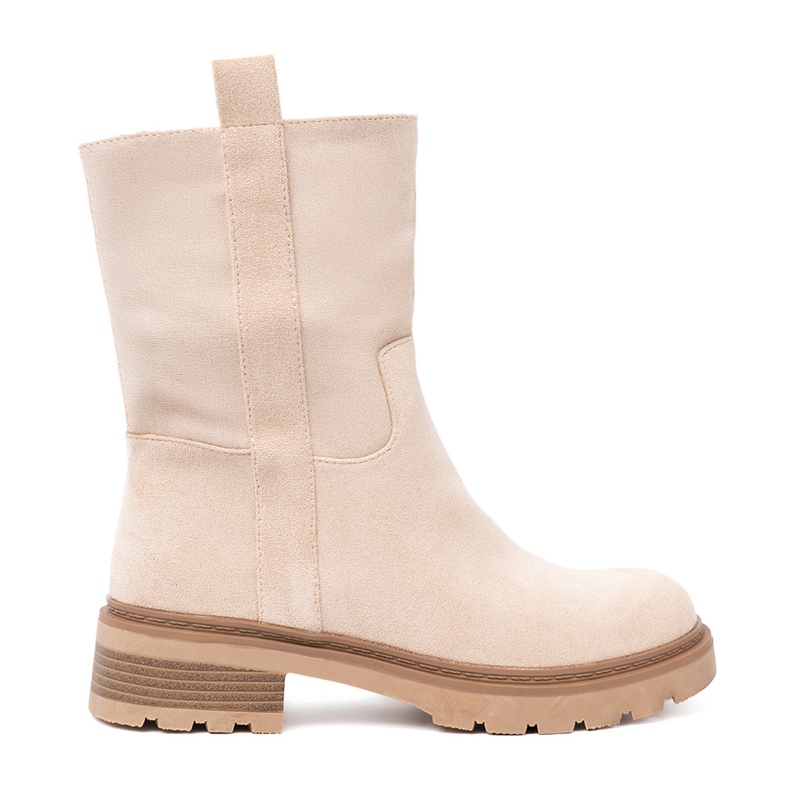 Shelvt Botas bege modernas com um corte simples