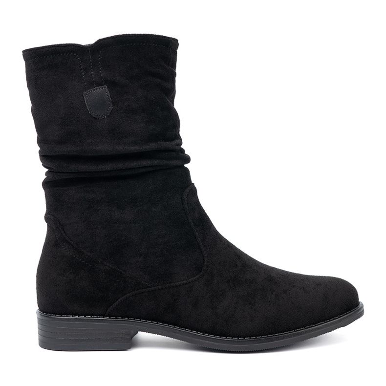 Shelvt Botas pretas clássicas com uma parte superior enrugada preto