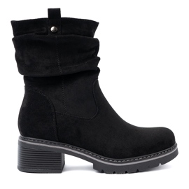 Shelvt Botas pretas femininas com carranca decorativa preto