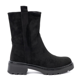 Shelvt Botas pretas em uma sola grossa com parte superior do tornozelo preto