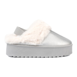 Shelvt Botas de neve prata com pêlo e plataforma