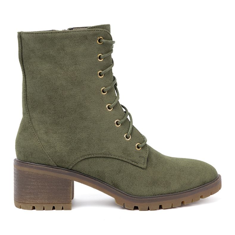 Botas femininas de renda verde -up