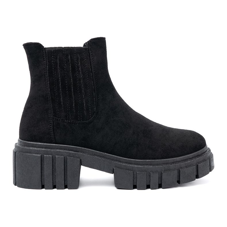Shelvt Botas pretas elegantes na plataforma preto