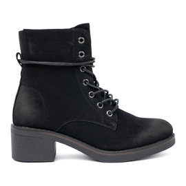 Shelvt Botas de renda com cheiro baixo preto