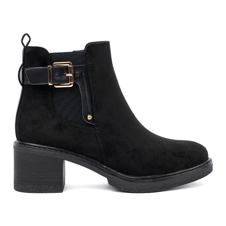 Shelvt Botas pretas com fivela de salto estável preto