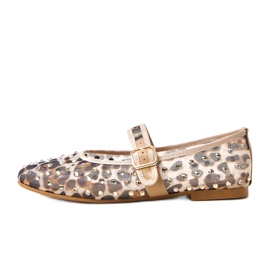 Pantitan Mesh Ballerinas com cristais Malmo marrom