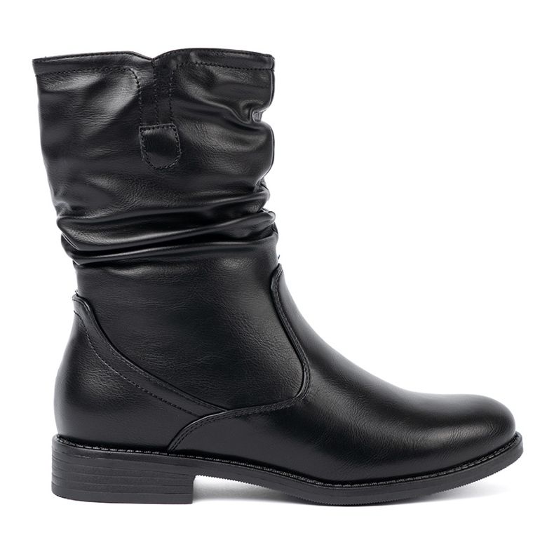 Shelvt Botas pretas confortáveis ​​com babados preto
