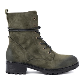 Shelvt Trabalhadores verdes escuros com um salto baixo