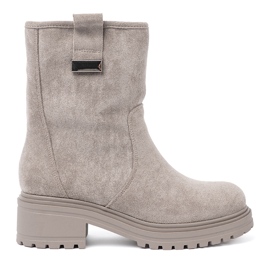 Shelvt Botas cinza confortáveis ​​em uma sola enorme