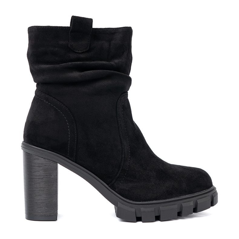 Shelvt Botas pretas elegantes com uma parte superior enrugada preto