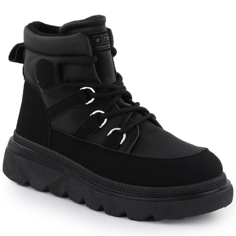 Botas femininas na plataforma Black News 9247 preto