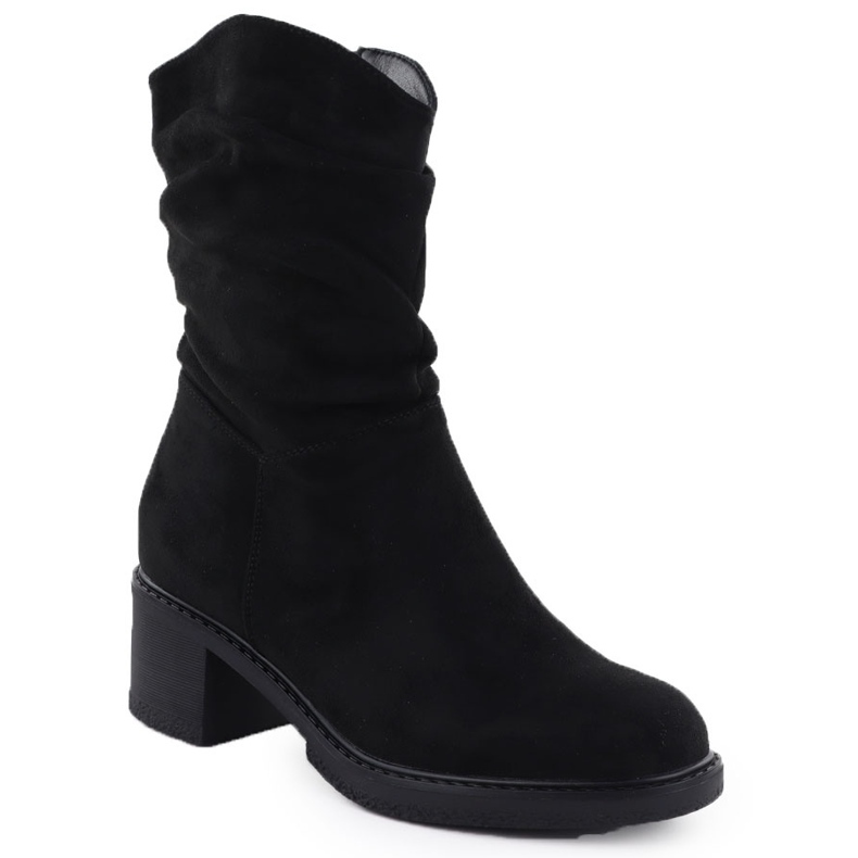 Botas de camurça feminina Black Potocki Z25-CN51303 preto