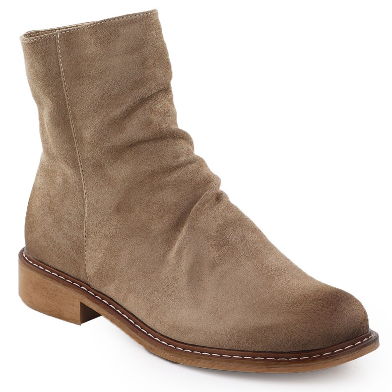 Botas de camurça feminina Brown Potocki Z25-SZ12716 bege