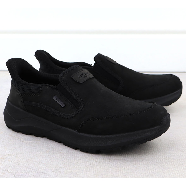 Sapatos de couro impermeabilizados, Rieker preto masculino 06052-00