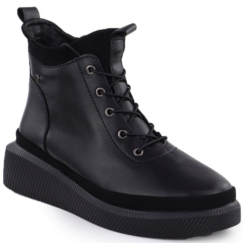 Botas de couro feminino na plataforma Black Filippo DBT4799 preto