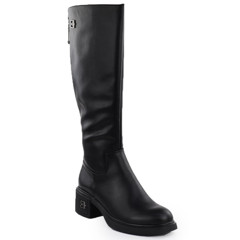 Botas de couro feminino Black Vinceza 26-66823